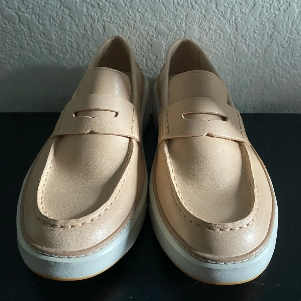 Cole Haan GrandPrø Topspin Vachetta Leather Barley Beige Ivory Penny Loafer 7M